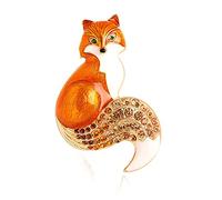 Broche de zorro con esmalte de animales, accesorio para mochilas, insignias, sombreros, bolsas para mujeres, niñas y niños dorado