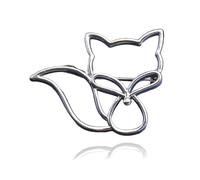 Broche de zorro hueco de aleación Pin elegante broche de zorros de metal accesorios de ropa adecuado para mujeres repelente al agua, Metal, No es una piedra preciosa