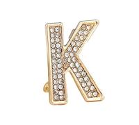 Broche decorativo, broche con inicial de perla de cristal, esmalte chapado en oro, broche con letras coloridas del alfabeto, joyería para REGALOS. (K)