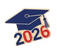 Broche decorativo de aleación de Zn para solapas de graduación con tema 2026, ideal para vestidos, chaquetas y mochilas, gorra, libro, cofre, One Size, como se describe