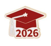 Broche decorativo de aleación de Zn para solapas de graduación con tema 2026, ideal para vestidos, chaquetas y mochilas, gorra, libro, cofre, One Size, como se describe