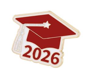 Broche decorativo de aleación de Zn para solapas de graduación con tema 2026, ideal para vestidos, chaquetas y mochilas, gorra, libro, cofre, One Size, como se describe