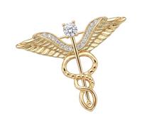 Broche decorativo de solapa, emblema con alas de en cobre para trajes de chaqueta de bufanda de cuello, broche de personal alado de sola pieza, Pin de solapa, accesorio de cuello de ropa