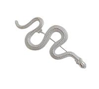 Broche del año de la serpiente 2025 Pin Metal Broches Punk Insignia para adultos de moda entusiastas de la cultura china Evento formal Broche de señoras, plata, Talla única