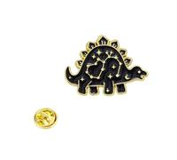 Broche del zodiaco de dinosaurio negro, Pin con temática de constelaciones, de Animal, regalo hecho a mano para entusiastas de, Pin de solapa de dinosaurio
