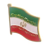 Broche detallado con bandera nacional iraní que se produce en múltiples procesos para mejorar la durabilidad del uso diplomático Reliquias de banderas coleccionables, Einheitsgröße, como se describe