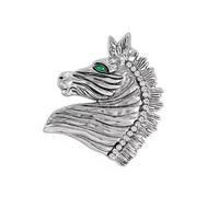 Broche detallado de caballo de aleación de plata envejecida/oro para hombre, accesorio para traje de hombre, decoración de pecho, pin de solapa para ocasión especial, broche de ocasión formal, talla