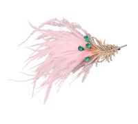 Broche detallado de metal con diseño de pavo real, decoración de plumas, ropa de noche, broche de eventos formales de negocios, フリーサイズ