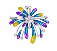 Broche, diseño de fuegos artificiales, aleación de diamantes de imitación brillantes, galvanizada, para mujeres, vestidos, abrigos, trajes, fiestas diarias, Small, Metal, Sin piedra preciosa