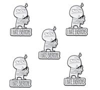 Broche divertido con texto en inglés "I Hate Everyth", divertido broche de dedo medio, broche interactivo que expresa el estado de ánimo, divertidos pines de regalo esmaltados