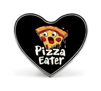 Broche divertido de come pizza, insignia de corazón, botón, corbata, solapa, mochila, decoración para hombres y mujeres.