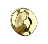 Broche Dorado Redondo Irregular Unisex, Pin Vintage Francés Patrón Geométrico Metal, Chapa de Solapa Moderna para Abrigo Vestido Bufanda Chal Accesorio