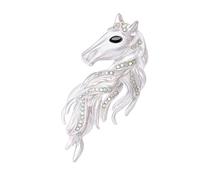 Broche elegante con diseño de caballos, materiales de aleación para el trabajo, eventos, uso diario, tres colores, elige un broche formal casual, One Size, como se describe