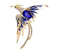 Broche Elegante para Dama, Diseño Ave Fénix, Aleación de Zinc con Pedrería, 5 cm x 6.5 cm (2 x 2.6 in)