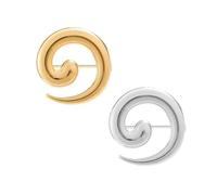 Broche en espiral para mujer, broche dorado de diosa griega, broche de plata en espiral, broches minimalistas, accesorios de joyería de moda, L, Acero aleado, No es una piedra preciosa