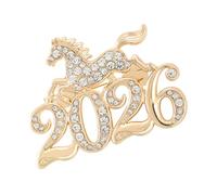 Broche En Forma De Caballo | Pin De Solapa De Diamante De Imitación Para El Año Del Caballo | Broches Animales para el Año 2026 | Para Bolso Mochila Bufanda Vestido Ropa Sombrero Suéter, Se référer au