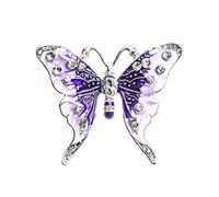 Broche en forma de diamante de cristal con colgante serie navideña mariposa moda diseño elegante broche broche para boda chal clip púrpura nueva liberación y popular atractivo procesamiento