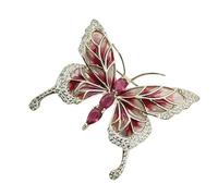 Broche En Forma De Mariposa Artística Recubrimiento Con Esmalte Brillante Y Detalle De Piedra Piezas Joyería Para Ropa Mariposa Uso Esmalte Diario
