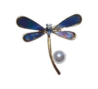 Broche en forma de mariposa con delicadas perlas, diseño moderno de gotas de agua, materiales de aleación estéticos, accesorio de moda, elegante broche de aleación, talla única, como se describe