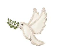 Broche esmaltado blanco refinado para mujer, accesorio de paz para ropa, sombreros, bolsos y bufandas