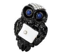 Broche esmaltado con diseño de búho de correo, aleación Zn, adorno ligero para el pecho para chaquetas, vestidos, bufandas, accesorios, joyería única de moda, One Size, como se describe