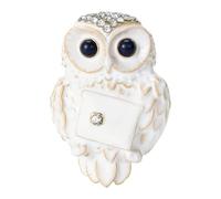Broche esmaltado con diseño de búho de correo, aleación Zn, adorno ligero para el pecho para chaquetas, vestidos, bufandas, accesorios, joyería única de moda, One Size, como se describe
