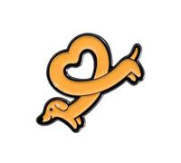 Broche esmaltado con diseño de corazón de perro salchicha con divertido botón, insignia de perro, joyería de solapa para chaquetas, mochilas, decoración de perro