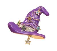 Broche esmaltado con sombrero de bruja a la moda, ideal para fiestas temáticas y trajes de moda, broche vintage de sombrero de mago, One Size, como se describe