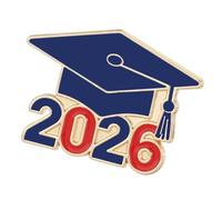 Broche esmaltado con temática del año 2026 que simboliza el conocimiento y el éxito para la ceremonia de graduación, pin de logro académico, One Size, como se describe