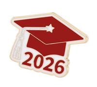 Broche esmaltado con temática del año 2026 que simboliza el conocimiento y el éxito para la ceremonia de graduación, pin de logro académico, One Size, como se describe