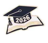 Broche esmaltado con temática del año 2026 que simboliza el conocimiento y el éxito para la ceremonia de graduación, pin de logro académico, One Size, como se describe