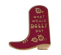 Broche esmaltado con texto en inglés «What Would Do Cow Girl», pin esmaltado con texto en inglés «A Strong To The Country Music In The Boot's», insignias esmaltadas de animales, talla única, Metal