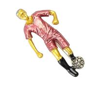 Broche esmaltado de aleación hecho a mano para futbolista, accesorio de ropa para bufanda o sombrero, broche de atleta de fútbol, One Size, como se describe