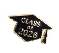 Broche esmaltado de aleación Zn para gorra de graduación del año 2026 para estudiantes, logros académicos, recuerdos y graduados, One Size, como se describe