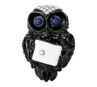 Broche esmaltado de búho de aleación Zn, adorno ligero para el pecho para chaquetas, vestidos, bufandas, accesorios, broche de búho, One Size, como se describe