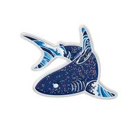 Broche esmaltado de criaturas marinas azules de dibujos animados delfín Mantas broche de aleación regalo de joyería para amantes del mar broche de delfín brillante joyería, talla única, como se