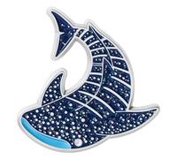 Broche esmaltado de criaturas marinas azules de dibujos animados delfín Mantas broche de aleación regalo de joyería para amantes del mar broche de delfín brillante joyería, talla única, como se