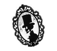 Broche esmaltado de esqueleto de personaje negro de terror, accesorio de joyería temática para trajes de fiesta de Halloween, pin esmaltado de esqueleto punk, One Size, como se describe