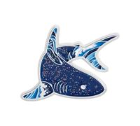 Broche esmaltado de vida, con diseños de tiburones y delfines brillantes, alfileres de solapa de aleación ligera para accesorios, alfiler esmaltado de animales marinos de dibujos