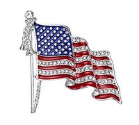 Broche esmaltado para mujer, diseño de bandera y estrella, joyería para el Día de la Independencia del 4 de julio, para decoraciones de celebraciones y ropa diaria, insignias de estrella, talla única
