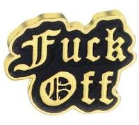 Broche esmaltado punk unisex Fuck Off Collar Insignia Broche simple Práctico accesorio para abrigos, dorado tratado.