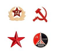 Broche esmaltado vintage de la Unión Soviética con estrellas rojas, martillo CCCP pentagrama, insignia para abrigo, bolsa, insignia, alfileres de solapa, joyería, unisex, pin de solapa, Metal