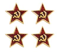 Broche Estrella Roja URSS Pin de Solapa con Hoz y Martillo Insignia Soviética 4 Piezas para Coleccionistas de Temática Comunista