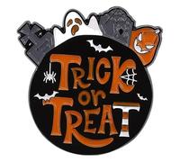 Broche fantasma esmalte rosa CD café araña corazón pin de solapa joyería, Klein, Metal no precioso