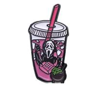 Broche fantasma esmalte rosa CD café araña corazón pin de solapa joyería, Klein, Metal no precioso