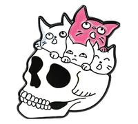 Broche fantasma esmalte rosa CD café araña corazón pin de solapa joyería, Klein, Metal no precioso