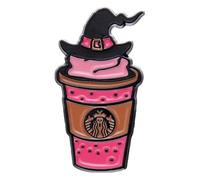 Broche fantasma esmalte rosa CD café araña corazón pin de solapa joyería, Klein, Metal no precioso