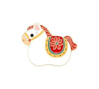Broche fascinante con diseño de animales y divertido diseño de caballos Elegante accesorio de ropa, ideal para días especiales. Pin de solapa con signo del zodiaco festivo, Einheitsgröße, como se