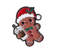 Broche festivo de galleta de jengibre para gatito, ramillete, joyería de Navidad, amigo, familia, accesorio de vacaciones, aleación de jengibre, talla única, como se describe
