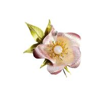 Broche floral creativo con un intrincado acento de flores para trajes formales informales, broche pintado a la moda, pin con textura de pétalo detallada, talla única, como se describe